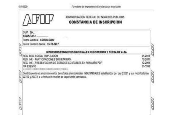 Constancio de CUIT